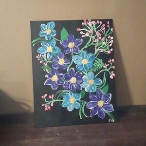 Hand Painted Floral Bouquet Painting - Size 11"X14"